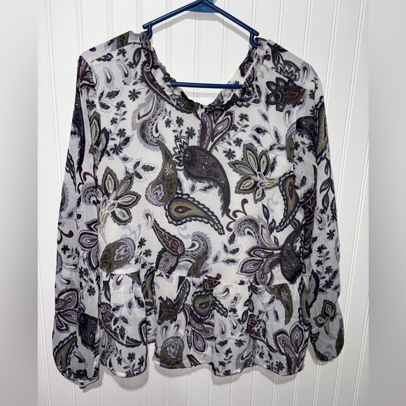LOFT Floral Paisley Print Top| Size Medium - Picture 1 of 3